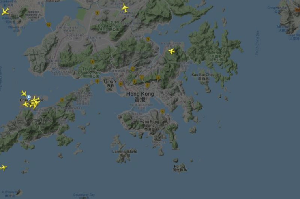 เปิดภาพดาวเทียม "shut down"สนามบินฮ่องกง