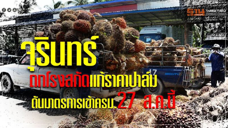 จุรินทร์ถกโรงสกัดแก้ราคาปาล์ม ดันมาตรการเข้าครม.27 ส.ค.นี้ จุรินทร์ถกโรงสกัดแก้ราคาปาล์ม ดันมาตรการเข้าครม.27 ส.ค.นี้