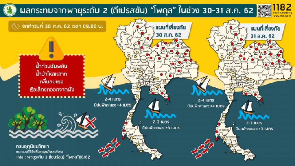 “โพดุล” อ่อนกำลังสู่ระดับ 2 ขณะเข้าสู่ ‘สกลนคร’