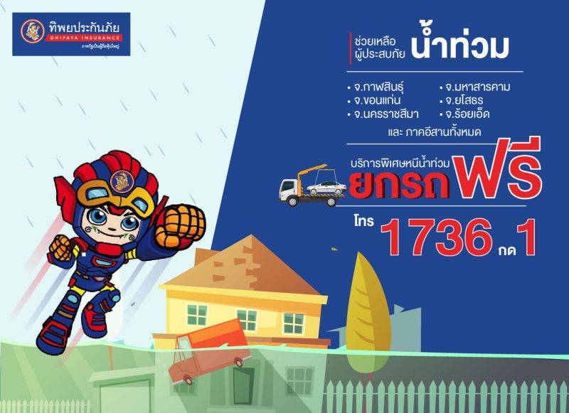 ทิพยประกันภัยจัดทีมพร้อมรับพายุ “โพดุล” 24 ชั่วโมง
