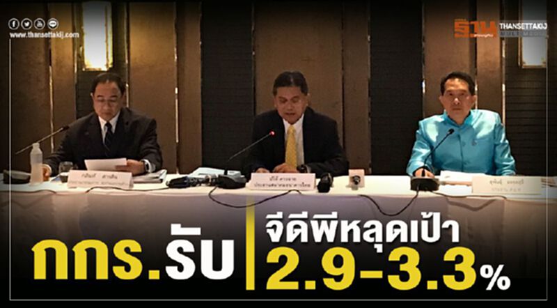 กกร.รับจีดีพีหลุดเป้า 2.9-3.3% กกร.รับจีดีพีหลุดเป้า 2.9-3.3%