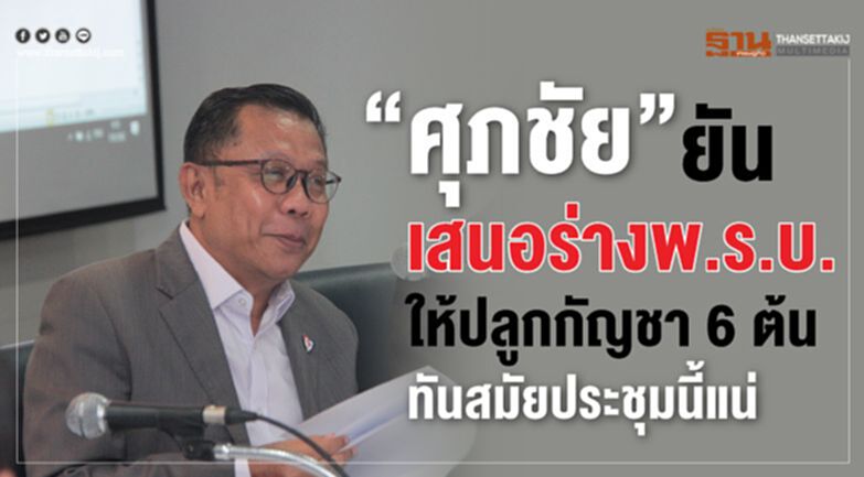 “ศุภชัย” ยัน เสนอร่างพ.ร.บ.ให้ปลูกกัญชา 6 ต้นทันสมัยประชุมนี้แน่ “ศุภชัย” ยัน เสนอร่างพ.ร.บ.ให้ปลูกกัญชา 6 ต้นทันสมัยประชุมนี้แน่