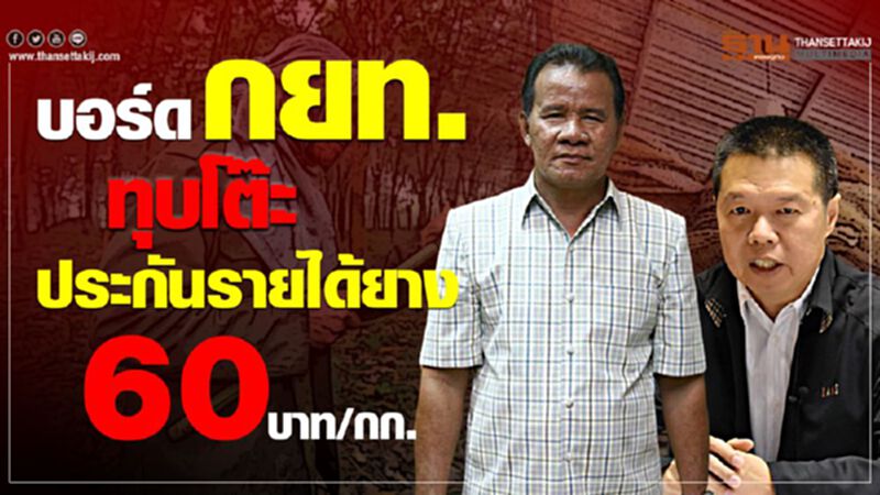บอร์ด กยท.ทุบโต๊ะประกันรายได้ยาง 60บาท/กก. บอร์ด กยท.ทุบโต๊ะประกันรายได้ยาง 60บาท/กก.