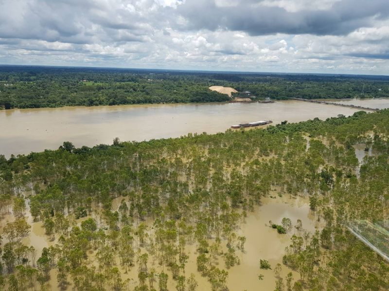 สทนช.เฝ้าระวังแม่น้ำมูลไหลย้อนเร่งดันลงโขง