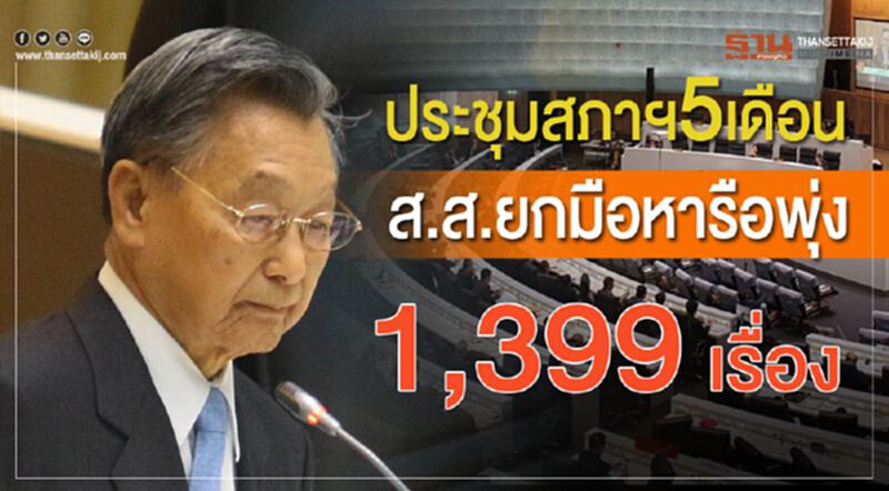 ประชุมสภาฯ5เดือน ส.ส.ยกมือหารือพุ่ง 1,399 เรื่อง ประชุมสภาฯ5เดือน ส.ส.ยกมือหารือพุ่ง 1,399 เรื่อง