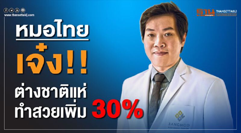 หมอไทยเจ๋ง!! ต่างชาติแห่ทำสวยเพิ่ม 30% หมอไทยเจ๋ง!! ต่างชาติแห่ทำสวยเพิ่ม 30%