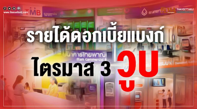 รายได้ดอกเบี้ยแบงก์ ไตรมาส3 วูบ รายได้ดอกเบี้ยแบงก์ ไตรมาส3 วูบ
