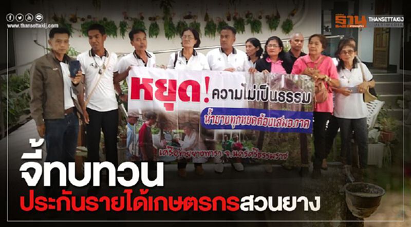 จี้ทบทวน ประกันรายได้เกษตรกรสวนยาง จี้ทบทวน ประกันรายได้เกษตรกรสวนยาง
