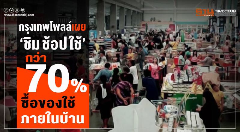 กรุงเทพโพลล์เผย"ชิม ช้อป ใช้" กว่า 70%  ซื้อของใช้ภายในบ้าน