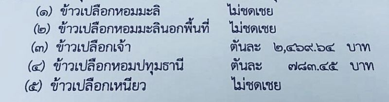ชาวนาแห้ว! 3 ชนิดข้าวชวดประกันรายได้