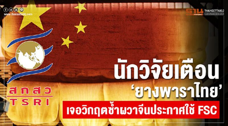 นักวิจัยเตือน “ยางพาราไทย” เจอวิกฤตซ้ำ ผวาจีนประกาศใช้ FSC นักวิจัยเตือน “ยางพาราไทย” เจอวิกฤตซ้ำ ผวาจีนประกาศใช้ FSC