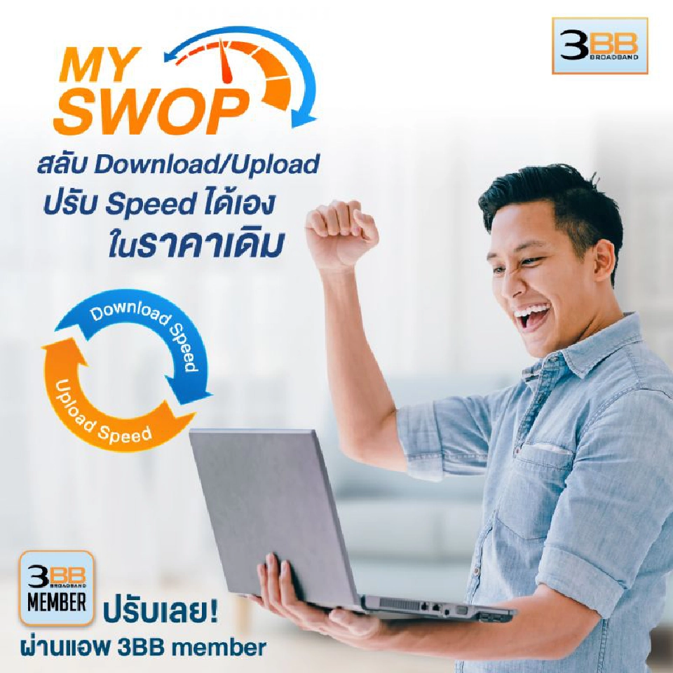 ลูกค้า 3BB มีเฮ ปรับสปีดได้เอง โดยไม่มีค่าใช้จ่าย