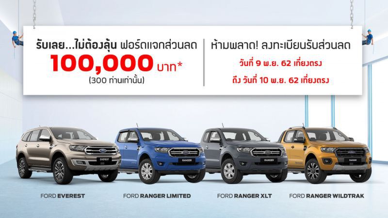 ฟอร์ดแจกส่วนลด 1 แสนบาท