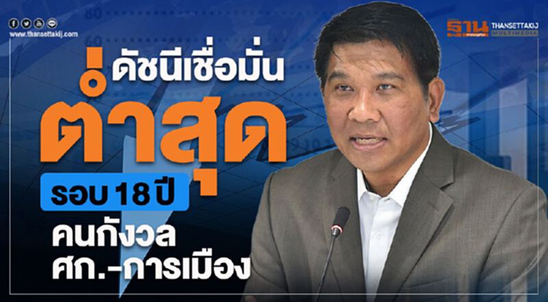 ดัชนีเชื่อมั่นต่ำสุดรอบ 18 ปี คนกังวล ศก.-การเมือง ดัชนีเชื่อมั่นต่ำสุดรอบ 18 ปี คนกังวล ศก.-การเมือง
