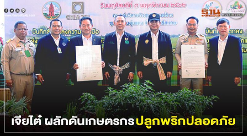 เจียไต๋ ผลักดันเกษตรกรปลูกพริกปลอดภัย เจียไต๋ ผลักดันเกษตรกรปลูกพริกปลอดภัย