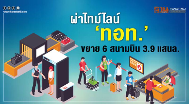 ผ่าไทม์ไลน์ ‘ทอท.’ ขยาย 6 สนามบิน 3.9 แสนล. ผ่าไทม์ไลน์ ‘ทอท.’ ขยาย 6 สนามบิน 3.9 แสนล.