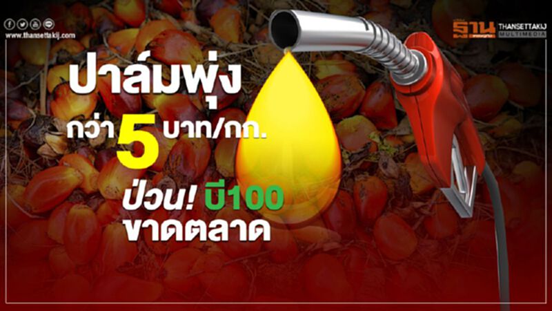 ปาล์มพุ่งกว่า 5 บาท/กก. ป่วน! บี100 ขาดตลาด ปาล์มพุ่งกว่า 5 บาท/กก. ป่วน! บี100 ขาดตลาด
