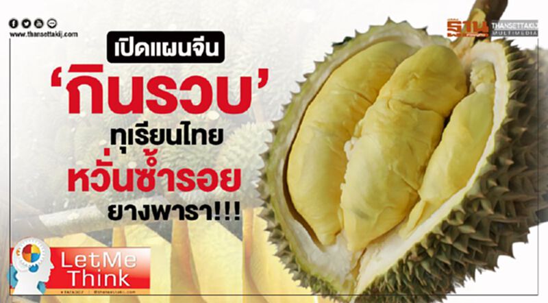เปิดแผนจีน“กินรวบ” ทุเรียนไทย หวั่นซ้ำรอยยางพารา!!! เปิดแผนจีน“กินรวบ” ทุเรียนไทย หวั่นซ้ำรอยยางพารา!!!
