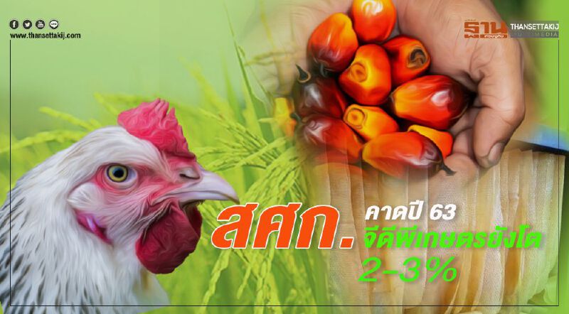 สศก.คาดปี 63 จีดีพีเกษตรยังโต 2-3%