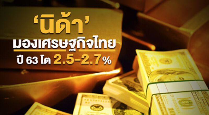 ‘นิด้า’ มองเศรษฐกิจไทยปี 63 โต 2.5 – 2.7% ‘นิด้า’ มองเศรษฐกิจไทยปี 63 โต 2.5 – 2.7%
