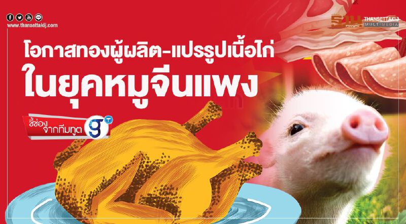 โอกาสทองผู้ผลิต-แปรรูปเนื้อไก่  ในยุคหมูจีนแพง