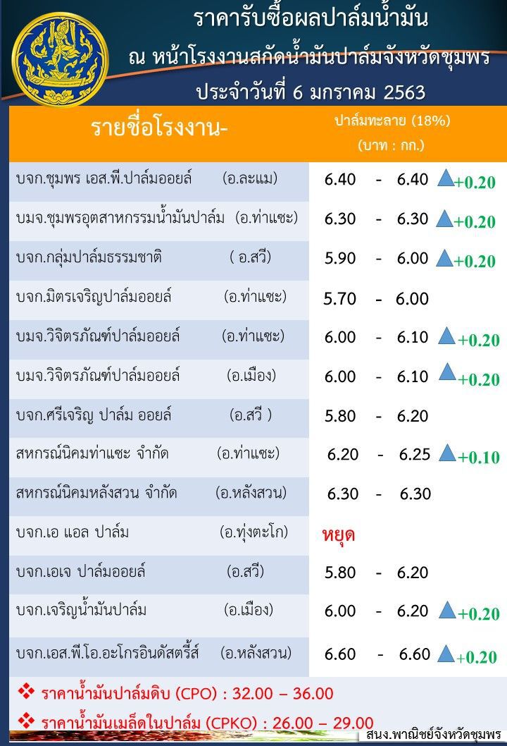 เห็นแล้วราคาปาล์ม 7 บาท/กก.