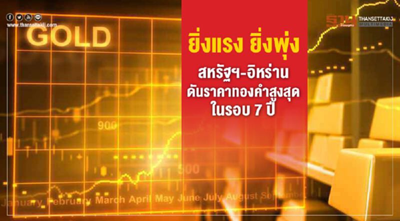 ยิ่งแรง ยิ่งพุ่ง สหรัฐฯ-อิหร่านเผชิญหน้า ดันราคาทองคำสูงสุดในรอบ 7 ปี ยิ่งแรง ยิ่งพุ่ง สหรัฐฯ-อิหร่านเผชิญหน้า ดันราคาทองคำสูงสุดในรอบ 7 ปี