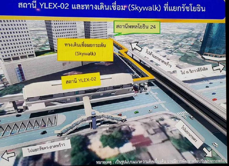 ที่พุ่งวาละล้าน ต่อขยายสีเขียว  แยกรัชโยธินสุดปัง