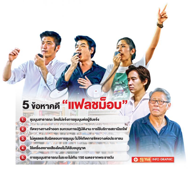 5 แกนนำ‘อนาคตใหม่’  ดิ้นสู้คดี‘แฟลชม็อบ’