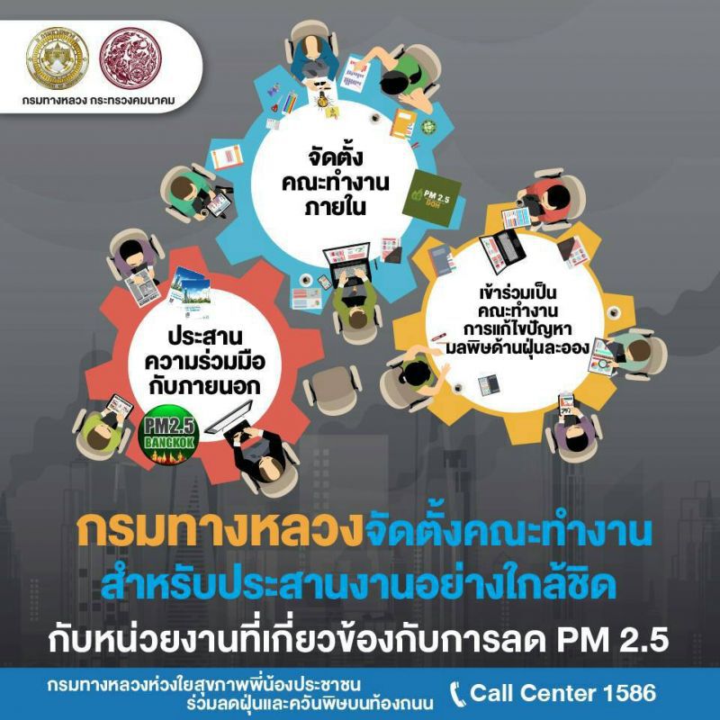 ทางหลวง งัดมาตรการสู้ PM 2.5 
