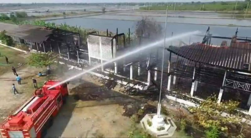 ไฟไหม้อาคารปฏิบัติธรรมก่อสร้างด้วยไม้เก่าอายุกว่า 60 ปี