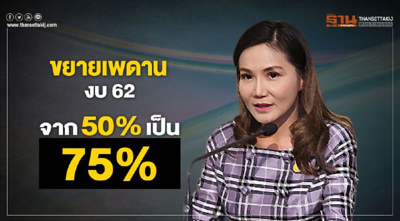 เคาะขยายเพดานใช้งบ 62 ไปพลางก่อนจาก 50% เป็น 75% เคาะขยายเพดานใช้งบ 62 ไปพลางก่อนจาก 50% เป็น 75%