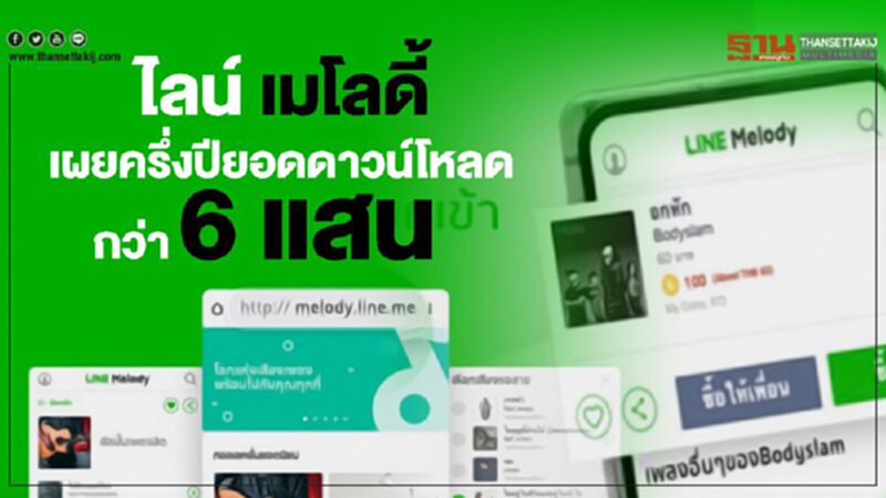 ไลน์ เมโลดี้ เผยครึ่งปียอดดาวน์โหลดกว่า 6 แสน ไลน์ เมโลดี้ เผยครึ่งปียอดดาวน์โหลดกว่า 6 แสน