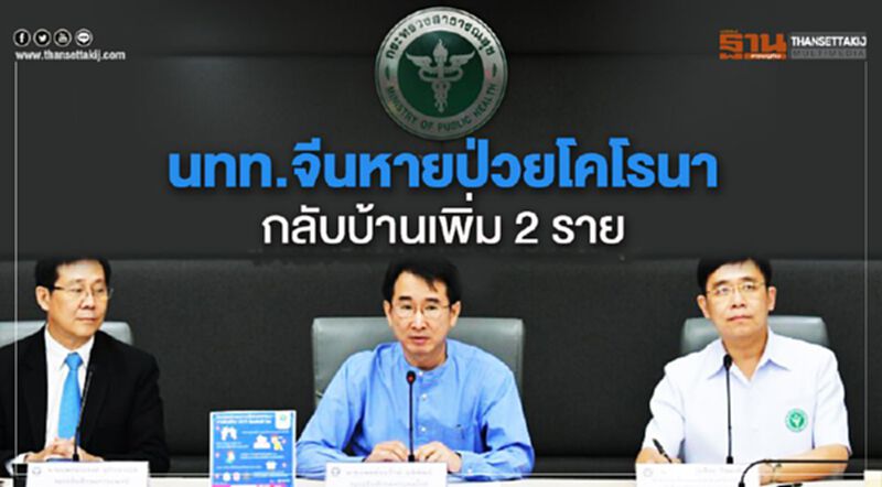 สธ.เผยนักท่องเที่ยวจีนหายป่วยไวรัสโคโรนา กลับบ้านเพิ่ม 2 ราย สธ.เผยนักท่องเที่ยวจีนหายป่วยไวรัสโคโรนา กลับบ้านเพิ่ม 2 ราย