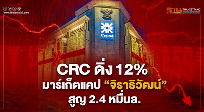 CRC ดิ่ง12% มาร์เก็ตแคป”จิราธิวัฒน์”สูญ 2.4 หมื่นล. CRC ดิ่ง12% มาร์เก็ตแคป”จิราธิวัฒน์”สูญ 2.4 หมื่นล.