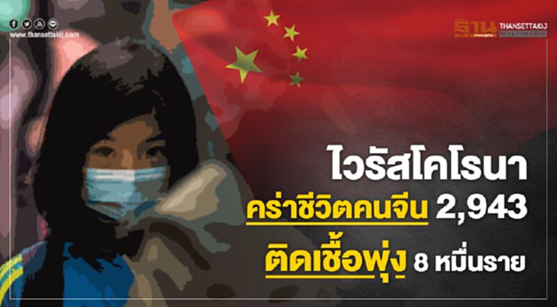 ไวรัสโคโรนาคร่าคนจีน 2,943 ติดเชื้อพุ่ง 8 หมื่นราย ไวรัสโคโรนาคร่าคนจีน 2,943 ติดเชื้อพุ่ง 8 หมื่นราย
