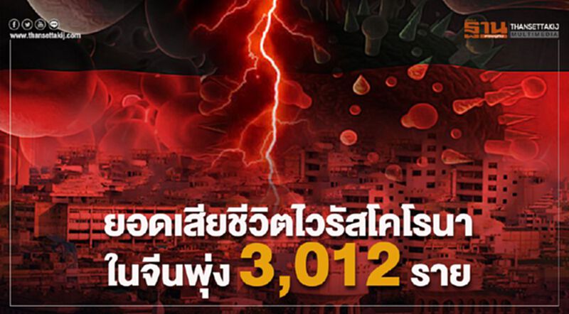 ยอดเสียชีวิตไวรัสโคโรนาในจีนพุ่ง 3,012 ราย ติดเชื้อ 80,409 ราย ยอดเสียชีวิตไวรัสโคโรนาในจีนพุ่ง 3,012 ราย ติดเชื้อ 80,409 ราย