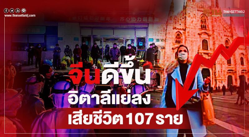 อิตาลีวิกฤติ ตาย107ราย เลวร้ายที่สุดนอกจีน อิตาลีวิกฤติ ตาย107ราย เลวร้ายที่สุดนอกจีน