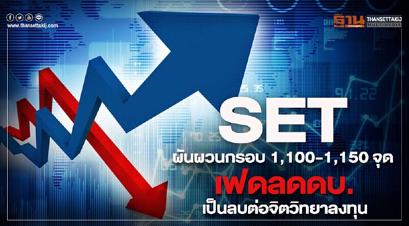 SET ผันผัวนกรอบ 1,100-1,150 จุด เฟดลดดบ.เป็นลบต่อจิตวิทยาลงทุน SET ผันผัวนกรอบ 1,100-1,150 จุด เฟดลดดบ.เป็นลบต่อจิตวิทยาลงทุน