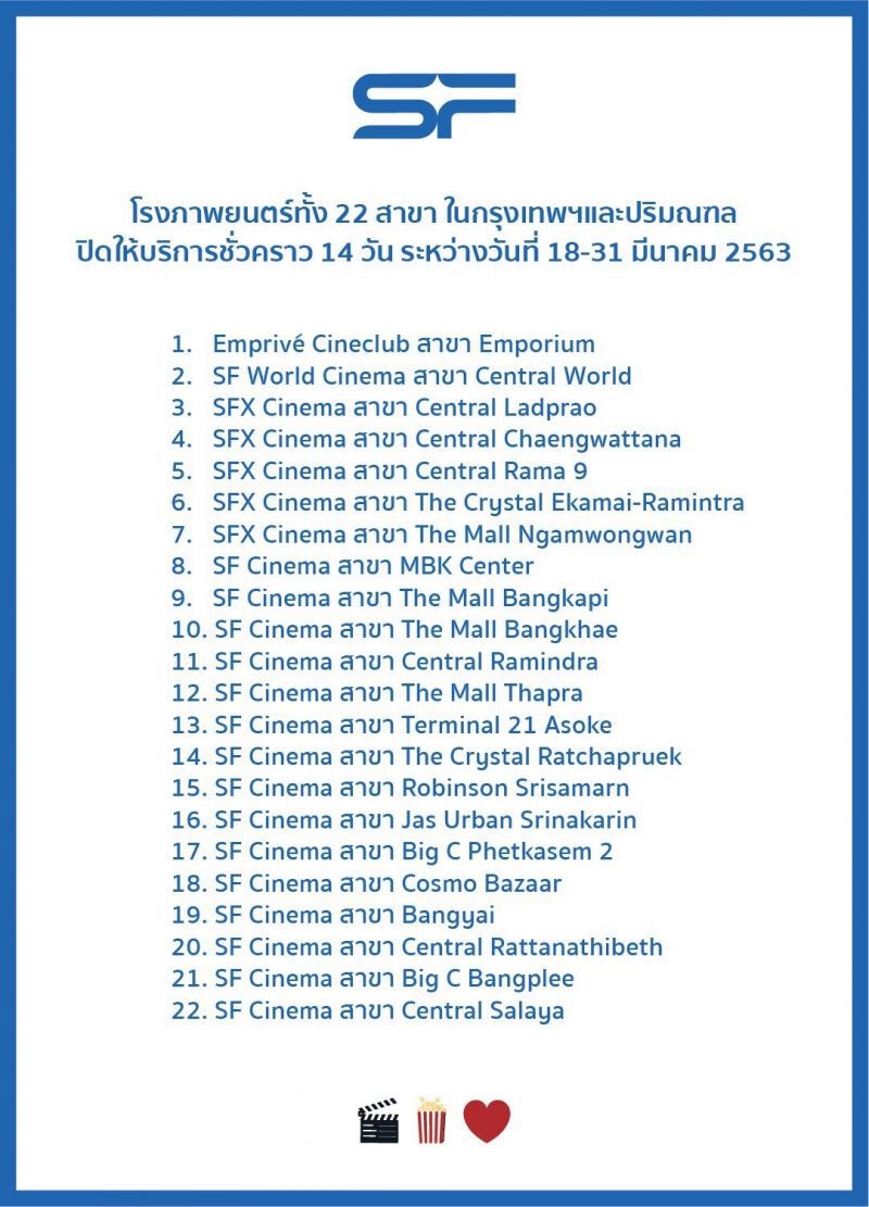 SF สั่งปิด 22 สาขาทั่วไทย 