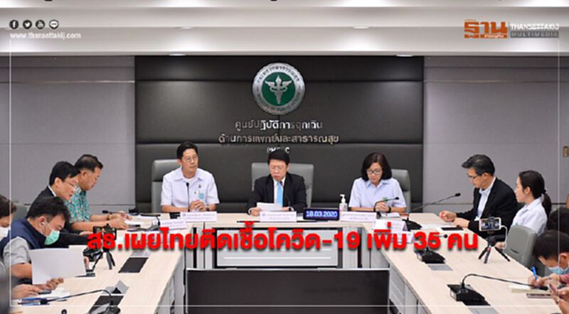 สธ.เผยไทยติดเชื้อโควิด-19 เพิ่ม 35 คน ยอดรวมพุ่ง 212 ราย(อัพเดท) สธ.เผยไทยติดเชื้อโควิด-19 เพิ่ม 35 คน ยอดรวมพุ่ง 212 ราย(อัพเดท)