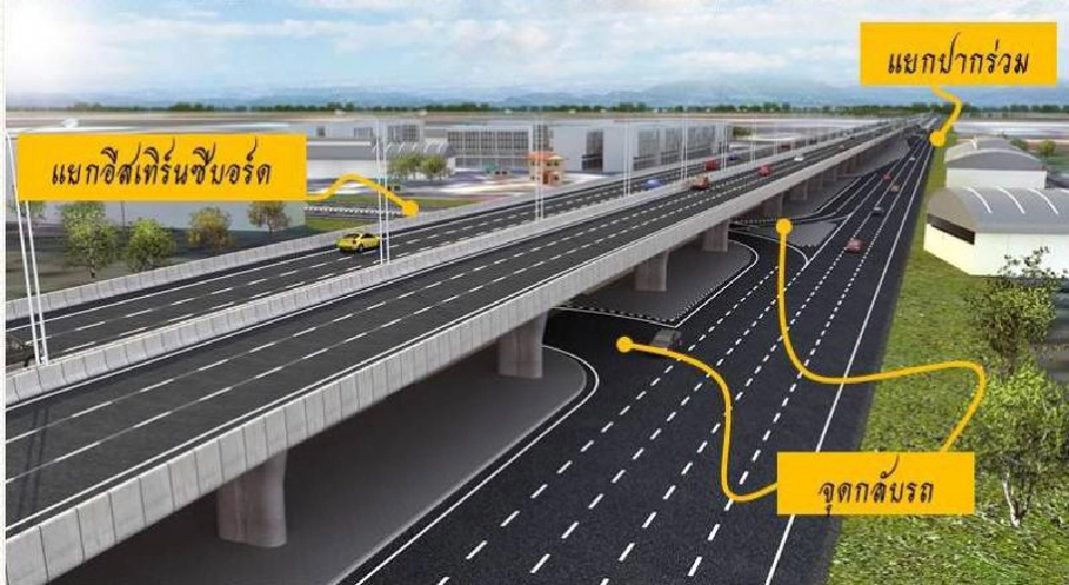   สะพานข้ามแยกนิคมอุตฯ บ่อวิน คืบหน้า 68 % คาดแล้วเสร็จ ก.ย.63นี้