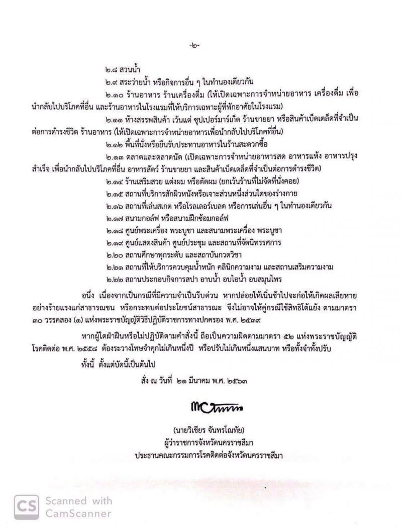 โคราช ปิด 22 สถานที่เสี่ยง หนีไวรัส