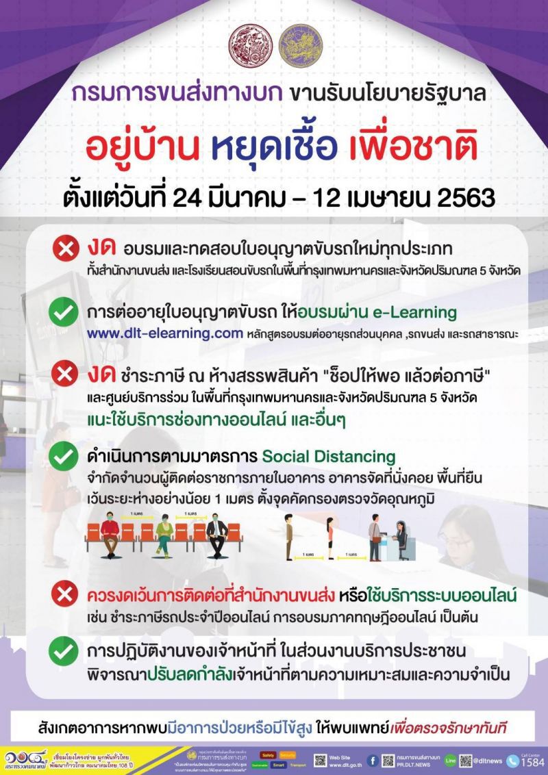 "ขนส่ง"เอาด้วย งด อบรม-ทดสอบใบขับขี่รถ 24 มี.ค.- 12 เม.ย. 