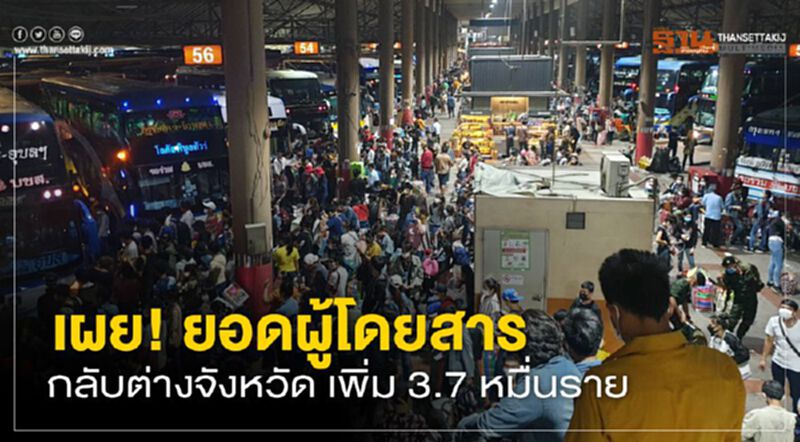 เผย! ยอดผู้โดยสาร กลับต่างจังหวัด เพิ่ม 3.7 หมื่นราย เผย! ยอดผู้โดยสาร กลับต่างจังหวัด เพิ่ม 3.7 หมื่นราย