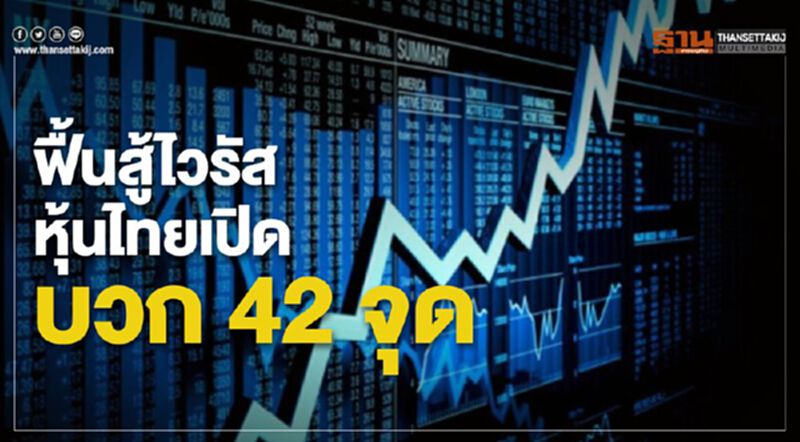ฟื้นสู้ไวรัส หุ้นไทยเปิดบวก 42 จุด ฟื้นสู้ไวรัส หุ้นไทยเปิดบวก 42 จุด