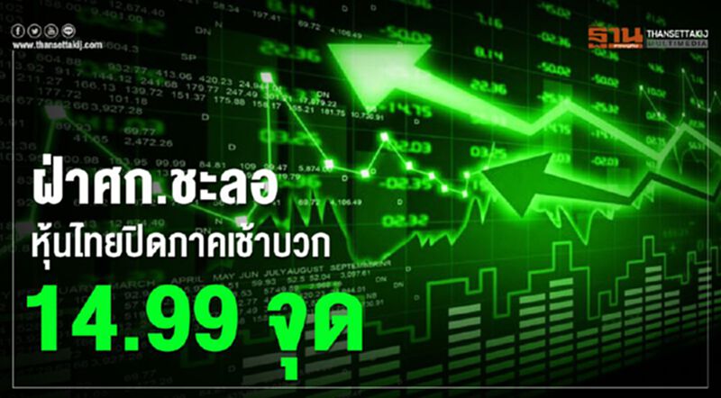 ฝ่าศก.ชะลอ หุ้นไทยปิดภาคเช้าบวก 14.99 จุด ฝ่าศก.ชะลอ หุ้นไทยปิดภาคเช้าบวก 14.99 จุด