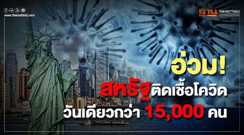 อ่วม!สหรัฐติดเชื้อโควิด วันเดียวกว่า15,000 คน อ่วม!สหรัฐติดเชื้อโควิด วันเดียวกว่า15,000 คน