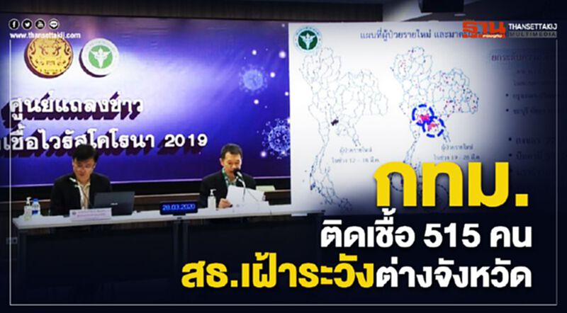 เปิดข้อมูลรายจังหวัด กทม.ติดเชื้อ 515 คน ห่วงยอดเพิ่มในต่างจังหวัด เปิดข้อมูลรายจังหวัด กทม.ติดเชื้อ 515 คน ห่วงยอดเพิ่มในต่างจังหวัด