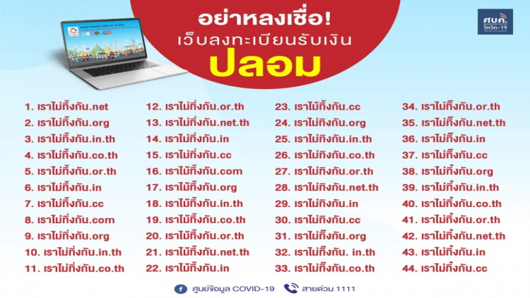 ​​​​​​​ระวัง 44 เว็บปลอมเราไม่ทิ้งกัน